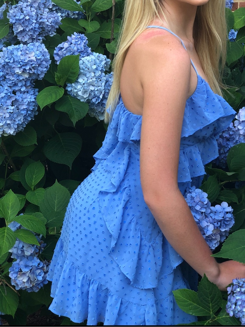 NBD Sky Blue Ruffle Mini Dress